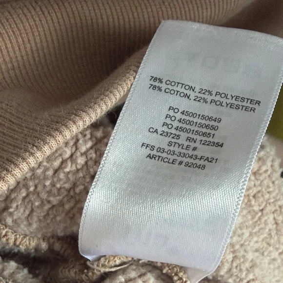 TNA Cozy 1/4-Zip Cropped Sweatshirt - Taupe size Small - Picture 10 of 10